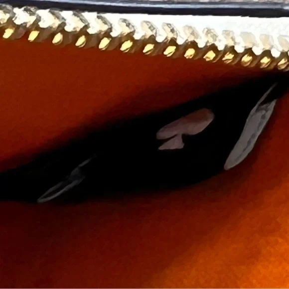kate spade New York NWT gorgeous and fun Staci Orange Toss Medium L-Zip Wristlet - Picture 10 of 13